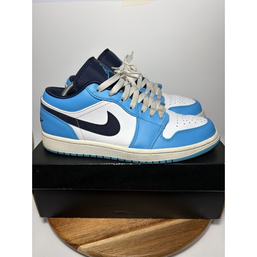 Size 8 - Jordan 1 Low UNC 2021 Black University Blue White 553558-144